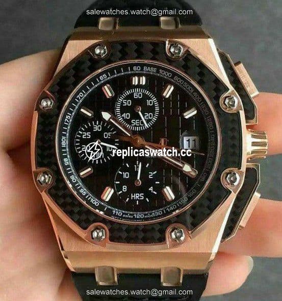 Royal Oak Offshore Juan Pablo Montoya SS JF Best Edition Gold Dial on Black Leather Strap A2226 Royal Oak Offshore Juan Pablo Montoya SS JF Best Edition Gold Dial on Black Leather Strap A2226