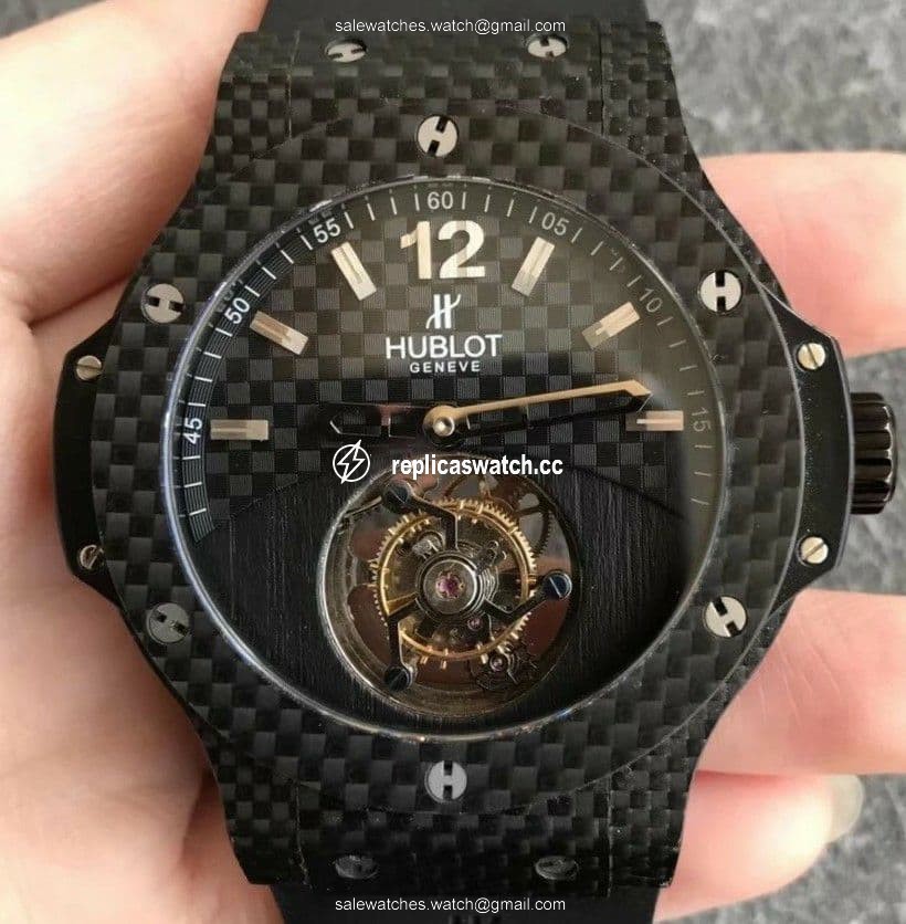 Big Bang Tourbillon Automatic PVD Black Textured Dial on Black Rubber Strap Big Bang Tourbillon Automatic PVD Black Textured Dial on Black Rubber Strap