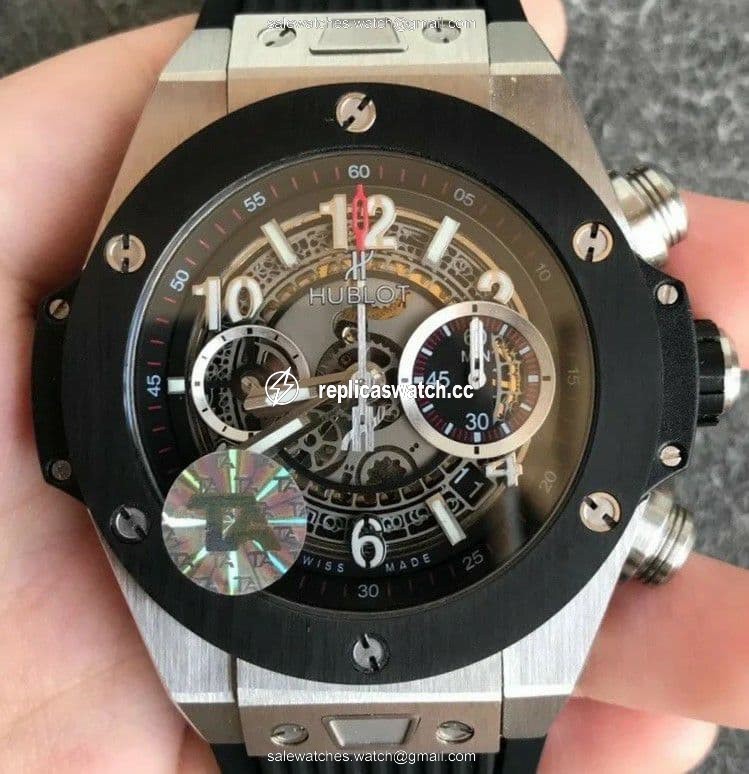 Big Bang Unico 45.5mm SS Ceramic Bezel Skeletonal Dial on Black Rubber Strap HUB1220 Big Bang Unico 45.5mm SS Ceramic Bezel Skeletonal Dial on Black Rubber Strap HUB1220