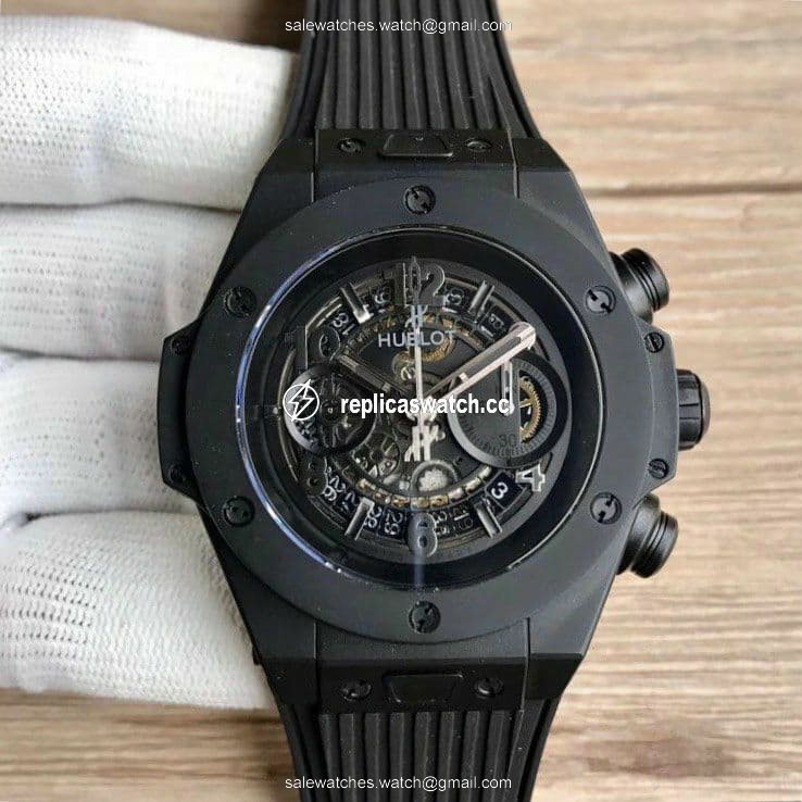 Big Bang Unico 45.5mm SS Ceramic Bezel Skeletonal Dial on Black Rubber Strap HUB1220 Big Bang Unico 45.5mm SS Ceramic Bezel Skeletonal Dial on Black Rubber Strap HUB1220