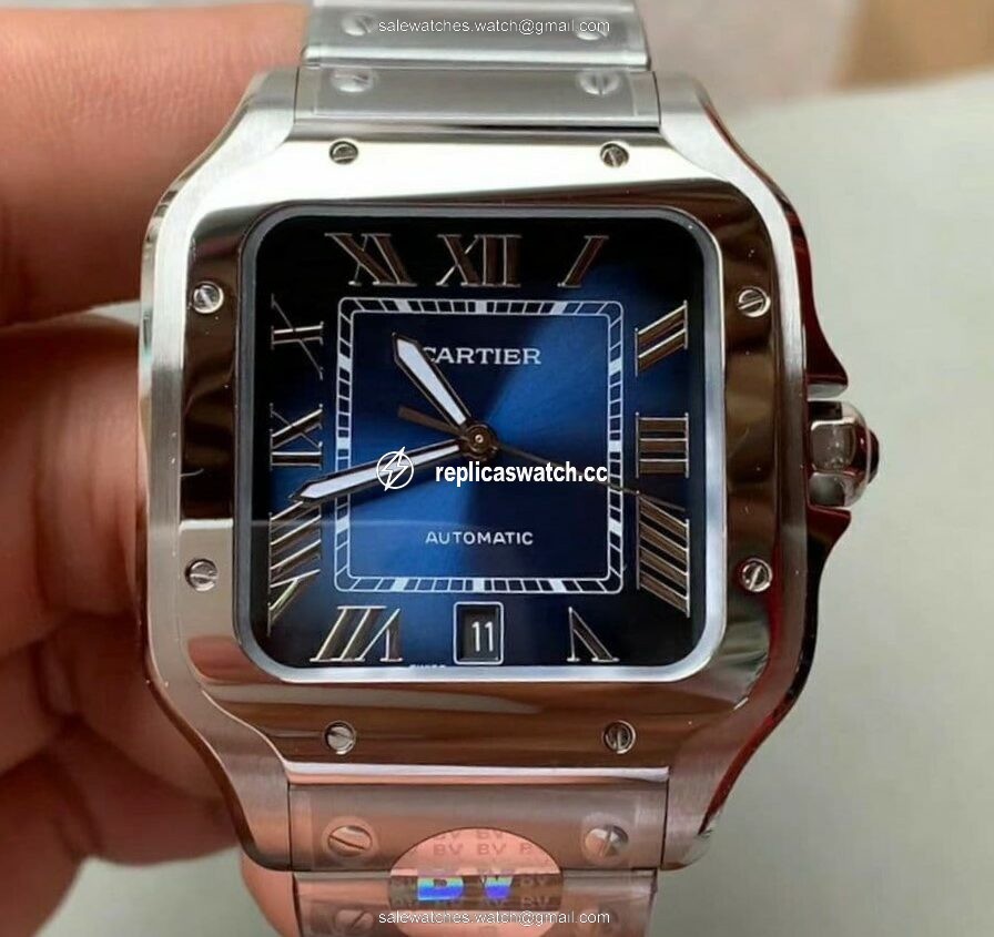 Santos de Cartier 40mm SS BVF 1:1 Best Edition Blue Dial on SS SmartLinks Bracelet MIYOTA 9015 V2 Santos de Cartier 40mm SS BVF 1:1 Best Edition Blue Dial on SS SmartLinks Bracelet MIYOTA 9015 V2