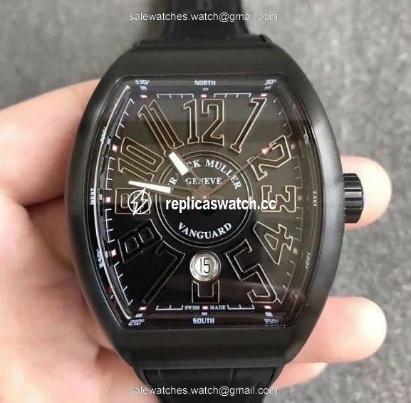 Franck Muller Vanguard Mens Yachting V45 DLC/LE Black/Wht ZF MY9015 Franck Muller Vanguard Mens Yachting V45 DLC/LE Black/Wht ZF MY9015
