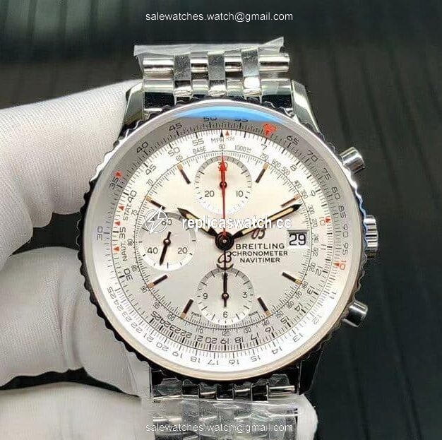 Navitimer Chronograph 1 SS 41mm TF 1:1 Best Edition White Dial on SS Bracelet 7750 Navitimer Chronograph 1 SS 41mm TF 1:1 Best Edition White Dial on SS Bracelet 7750
