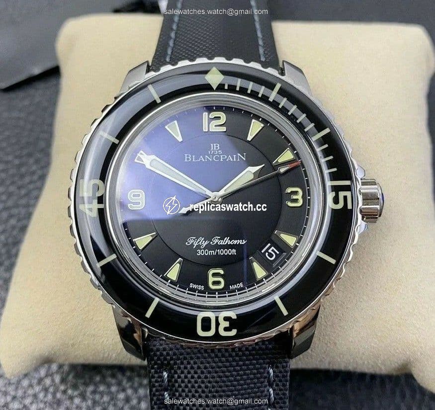 Fifty Fathoms Black Titanium ZF 1:1 Best Edition Black Dial on Sail-canvas Strap A1315 Fifty Fathoms Black Titanium ZF 1:1 Best Edition Black Dial on Sail-canvas Strap A1315