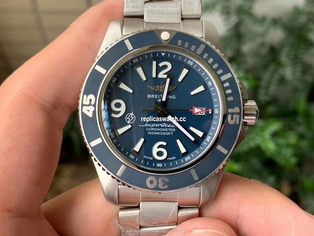Superocean Automatic 44 TF 1:1 Best Edition Blue Dial Blue Bezel on SS Bracelet A2824 Superocean Automatic 44 TF 1:1 Best Edition Blue Dial Blue Bezel on SS Bracelet A2824