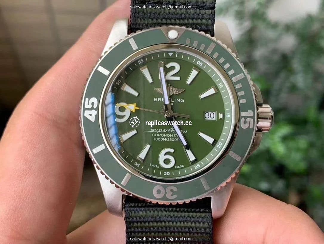 Superocean Automatic 44 TF 1:1 Best Edition Green Dial Green Bezel on Green Nylon Strap A2824 Superocean Automatic 44 TF 1:1 Best Edition Green Dial Green Bezel on Green Nylon Strap A2824