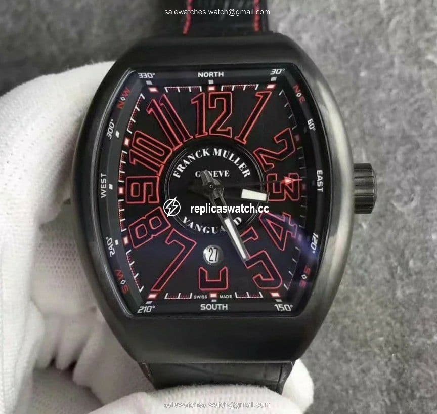 Franck Muller Vanguard Mens Yachting V45 DLC/LE Black/Red ZF MY9015 Franck Muller Vanguard Mens Yachting V45 DLC/LE Black/Red ZF MY9015