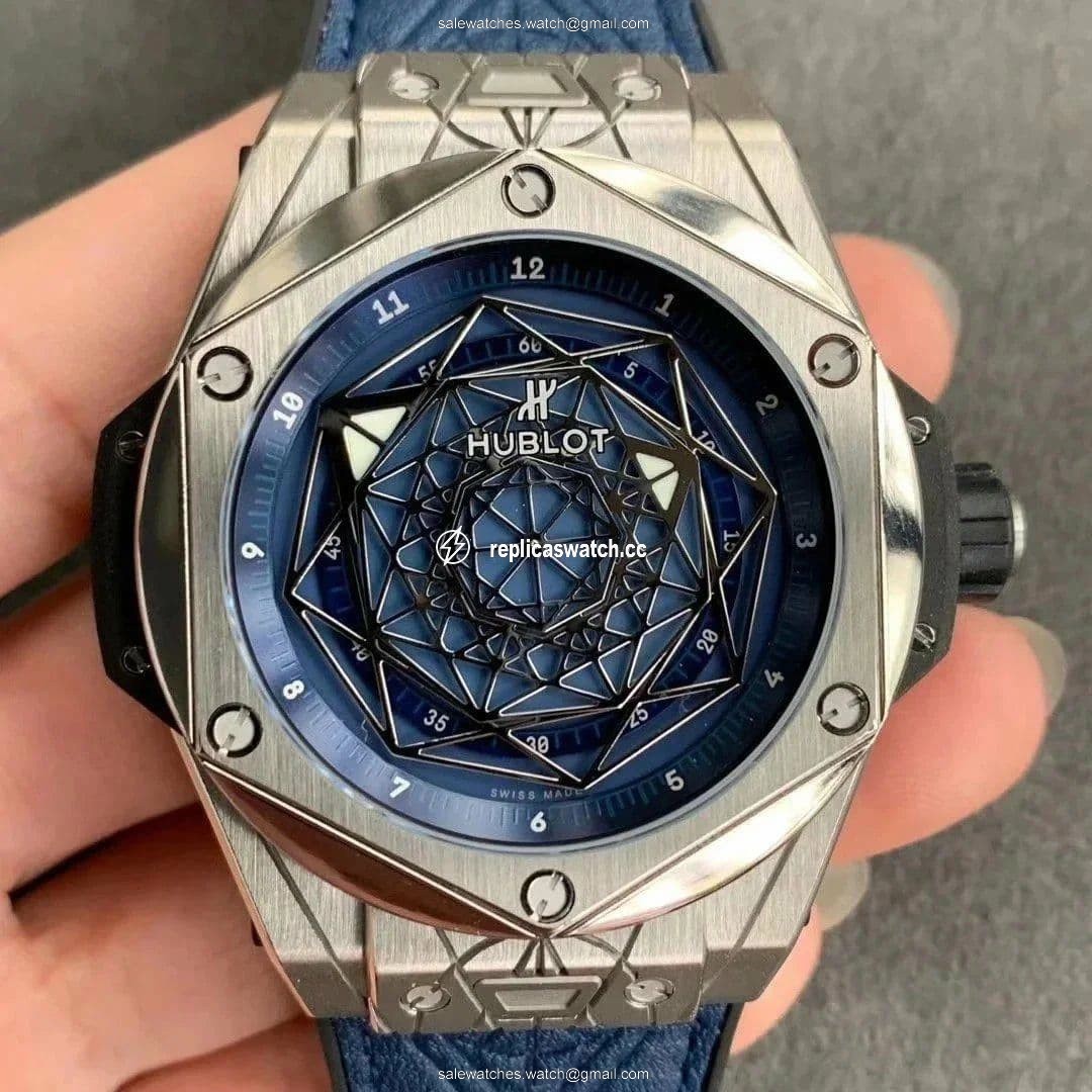 Big Bang Unico Sang Bleu Titanium HBF Skeleton Dial on Blue Gummy Strap HUB1213 Big Bang Unico Sang Bleu Titanium HBF Skeleton Dial on Blue Gummy Strap HUB1213