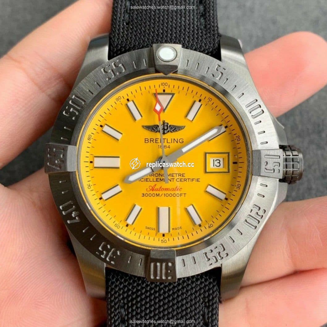 Avenger Hurricane 45mm Chrono GF 1:1 Best Edition Yellow Dial on Black Nylon Strap A7750 Avenger Hurricane 45mm Chrono GF 1:1 Best Edition Yellow Dial on Black Nylon Strap A7750