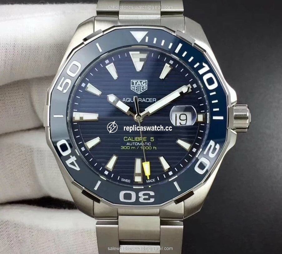 Aquaracer Calibre 5 SS 43mm KOR 1:1 Best Edition Blue Ceramic Bezel Blue Dial on SS Bracelet SW200 Aquaracer Calibre 5 SS 43mm KOR 1:1 Best Edition Blue Ceramic Bezel Blue Dial on SS Bracelet SW200