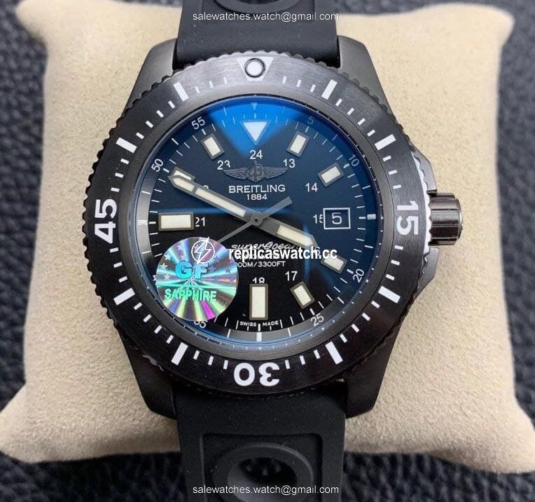 Superocean 44mm Special PVD 1:1 Best Edition Black Dial on Black Rubber Strap Superocean 44mm Special PVD 1:1 Best Edition Black Dial on Black Rubber Strap