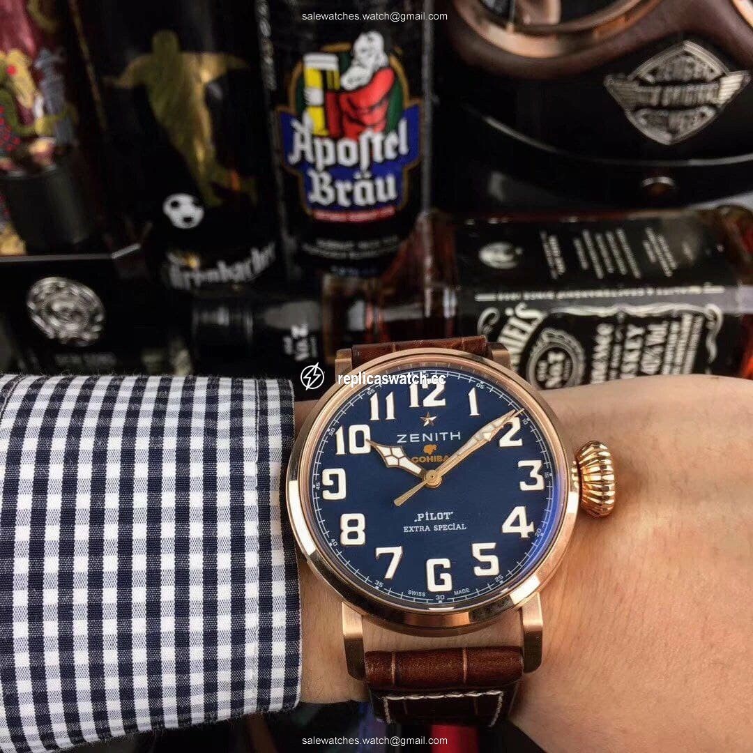 Zenith Pilot Gold Case Blue Dial Chrono Zenith Pilot Gold Case Blue Dial Chrono