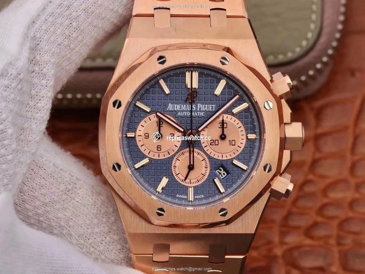 AP0569A - Royal Oak Chronograph 1:1 Best Edition 26331ST RG/RG Blue AP0569A - Royal Oak Chronograph 1:1 Best Edition 26331ST RG/RG Blue