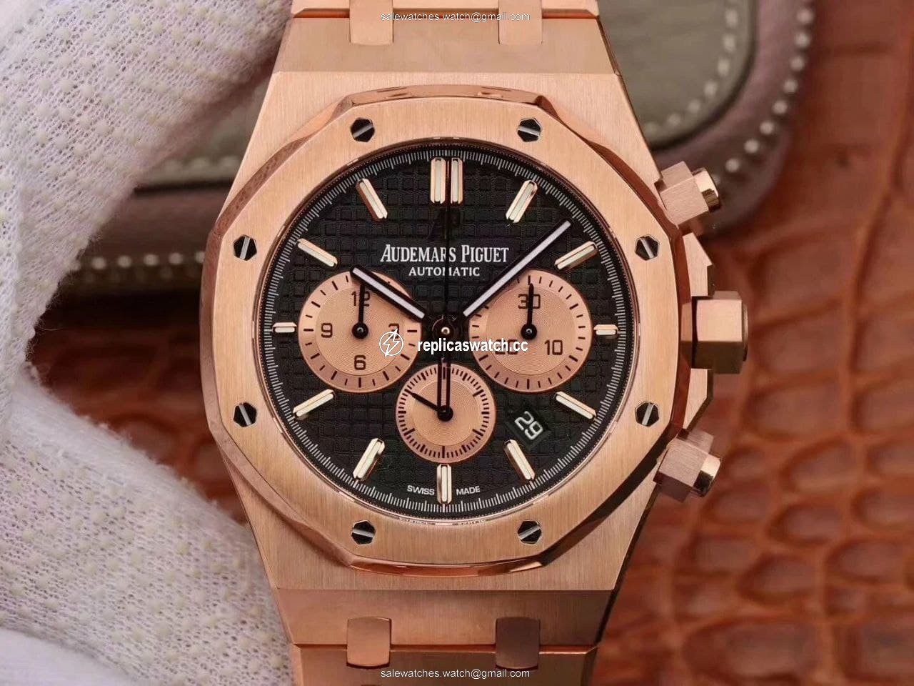 AP0569A - Royal Oak Chronograph 1:1 Best Edition 26331ST RG/RG Black AP0569A - Royal Oak Chronograph 1:1 Best Edition 26331ST RG/RG Black