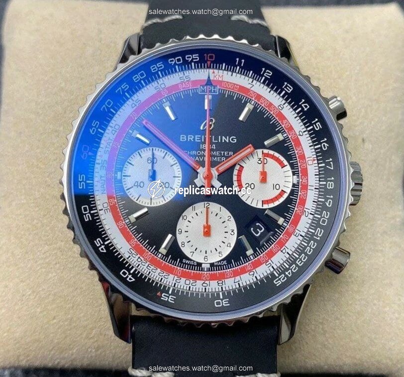 Navitimer B01 Chronograph 43 TWA Editioin SS OXF Black Dial Steel Markers on Black Leather Strap Navitimer B01 Chronograph 43 TWA Editioin SS OXF Black Dial Steel Markers on Black Leather Strap