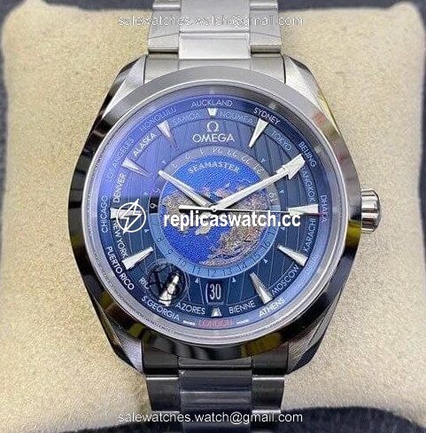 Aqua Terra Worldtimer 1:1 Best Edition Blue Dial on SS Bracelet A8938 Super Clone Aqua Terra Worldtimer 1:1 Best Edition Blue Dial on SS Bracelet A8938 Super Clone