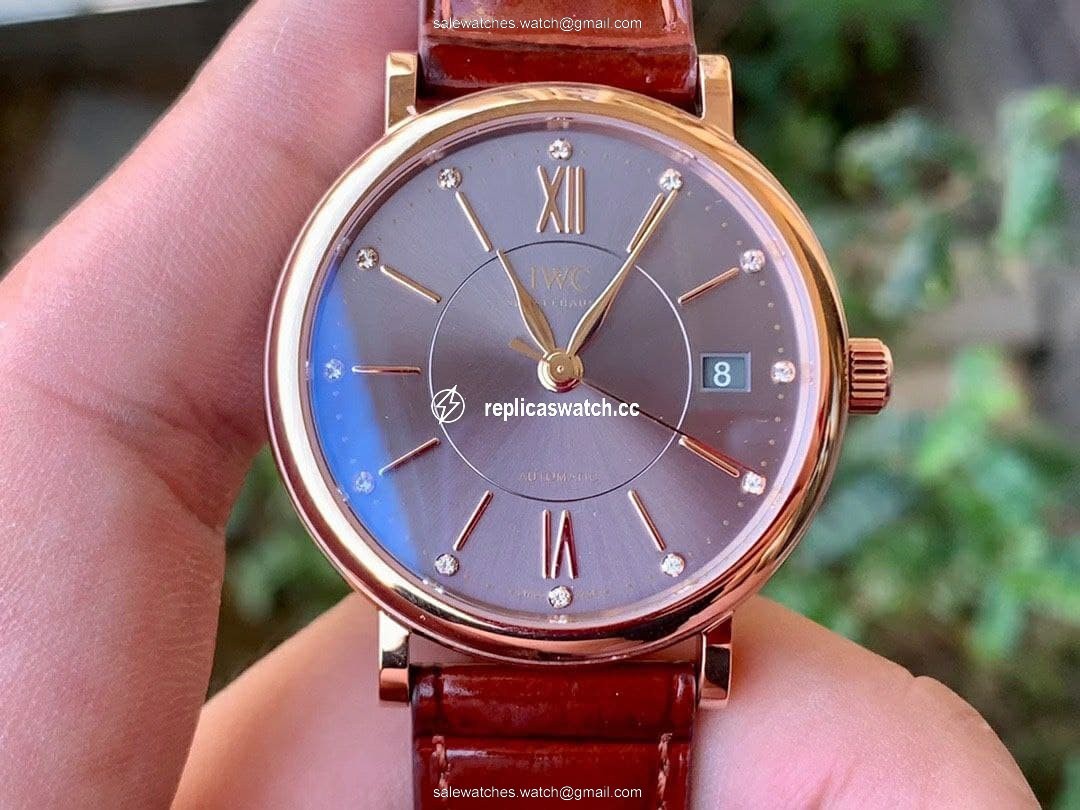 Portofino 37mm RG V7F 1:1 Best Edition Gray Dial on Deep Brown Leather Strap Portofino 37mm RG V7F 1:1 Best Edition Gray Dial on Deep Brown Leather Strap