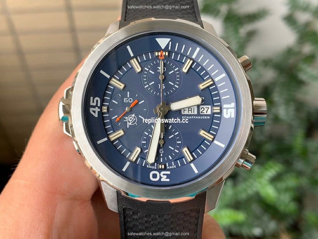 Aquatimer Chrono Bronze IW379503 1:1 Best Edition Blue Dial on Black Rubber Strap Aquatimer Chrono Bronze IW379503 1:1 Best Edition Blue Dial on Black Rubber Strap