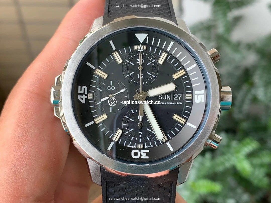 Aquatimer Chrono SS IW379503 1:1 Best Edition Black Dial on Black Rubber Strap Aquatimer Chrono SS IW379503 1:1 Best Edition Black Dial on Black Rubber Strap