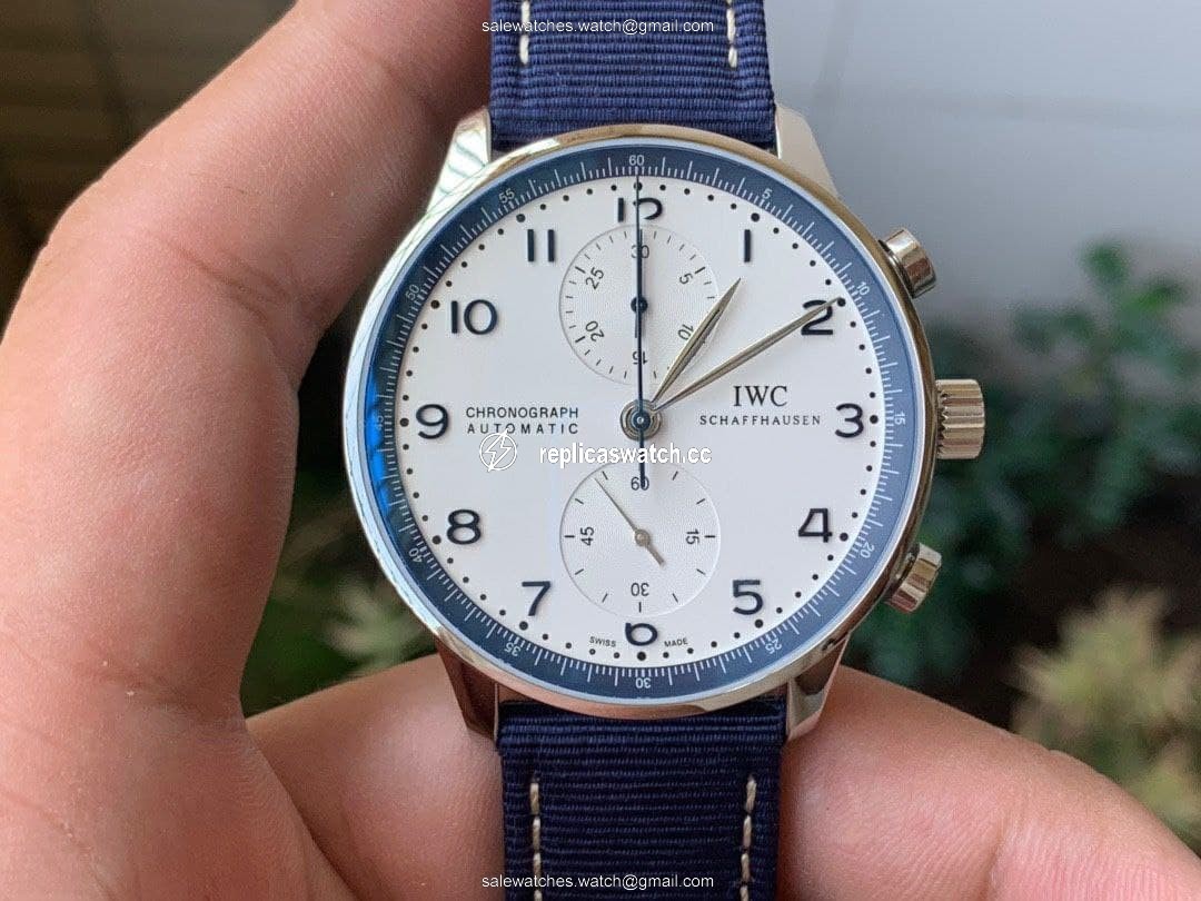 Portugieser Chronograph 'Bucherer Edition1:1 Best Edition White/Blue on Blue Nylon Strap A7750 (Slim Movement) Portugieser Chronograph 'Bucherer Edition1:1 Best Edition White/Blue on Blue Nylon Strap A7750 (Slim Movement)