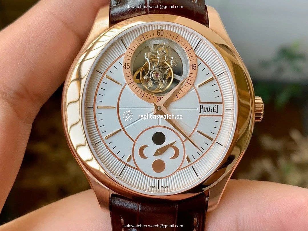 Piaget Gouverneur Tourbillon SS OXF Best Edition White Dial Bezel on Brown Leather Strap Piaget Gouverneur Tourbillon SS OXF Best Edition White Dial Bezel on Brown Leather Strap