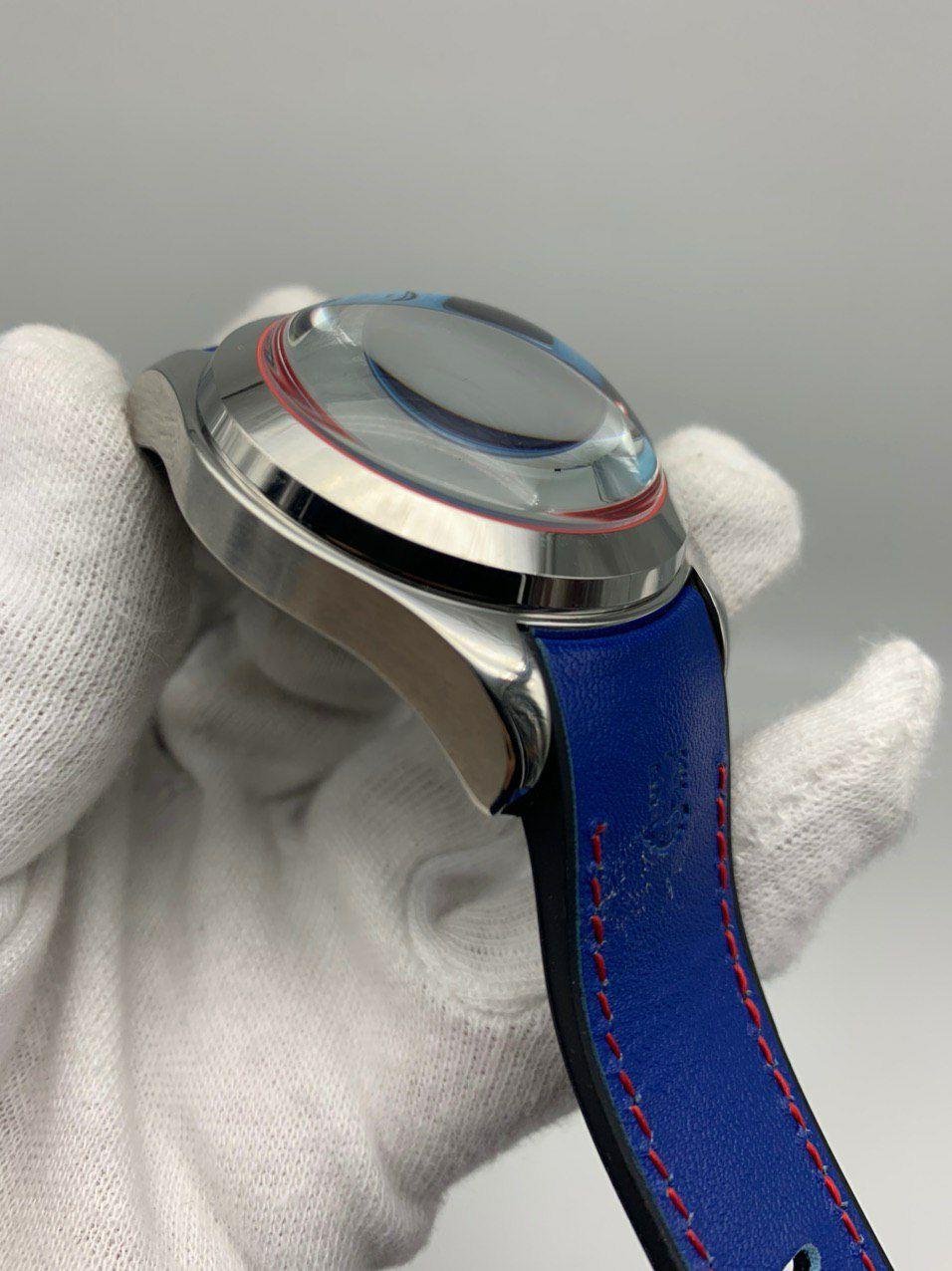 Corum Babble Skull Blue On Blue Lither Strap