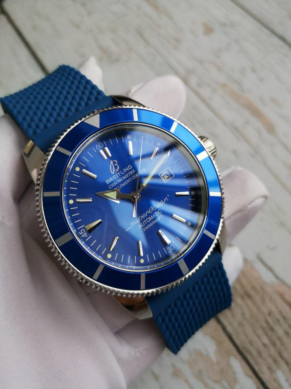 Breitling Chronometr Blue Rubber Strap
