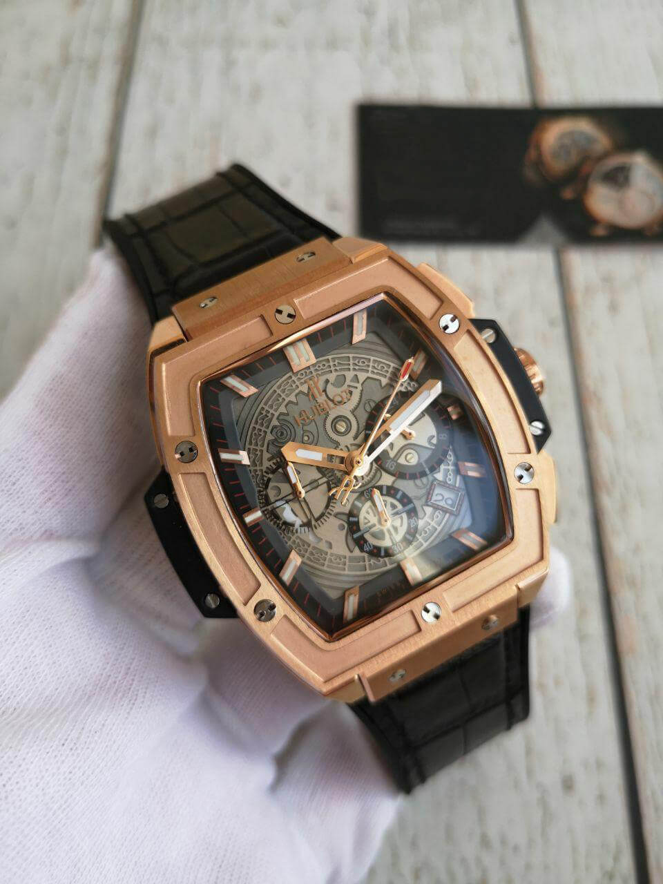 Hublot Spirit Gold Case Black Leather Strap