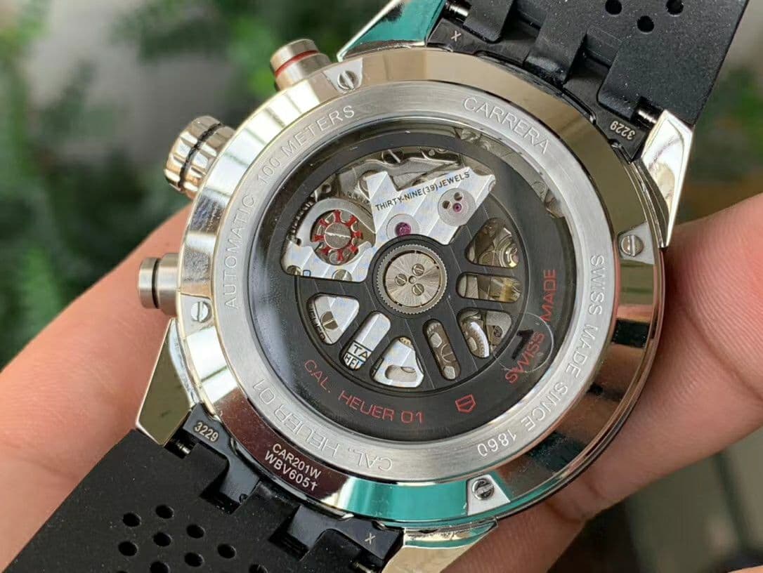 Calibre Heuer 01 Chrono SS XF 1:1 Best Edition Gray Dial on Black Rubber Strap A1887 Calibre Heuer 01 Chrono SS XF 1:1 Best Edition Gray Dial on Black Rubber Strap A1887