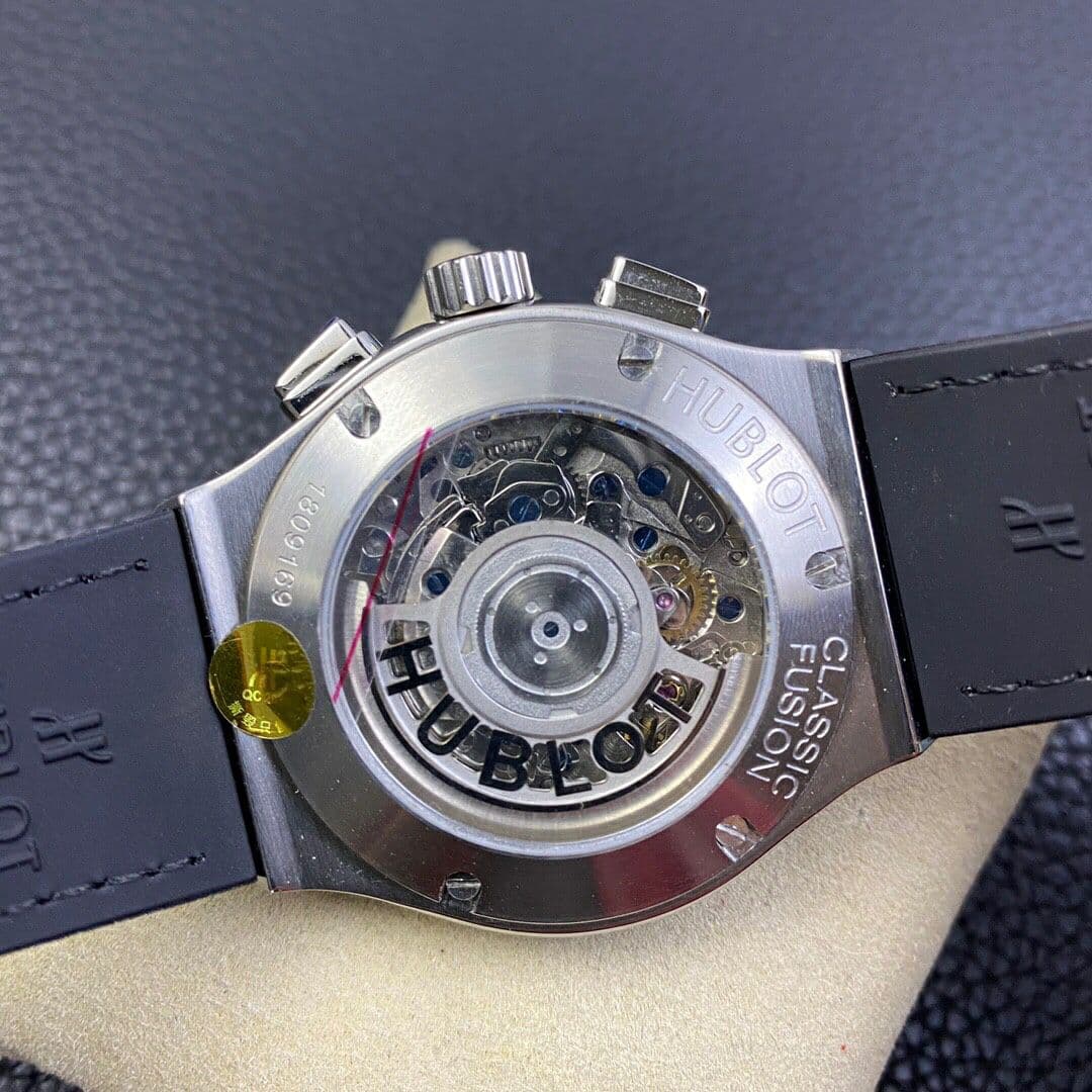 Classic Fusion Chrono SS OXF Best Edition Diamonds Case Black Dial on Black Leather Strap A7750