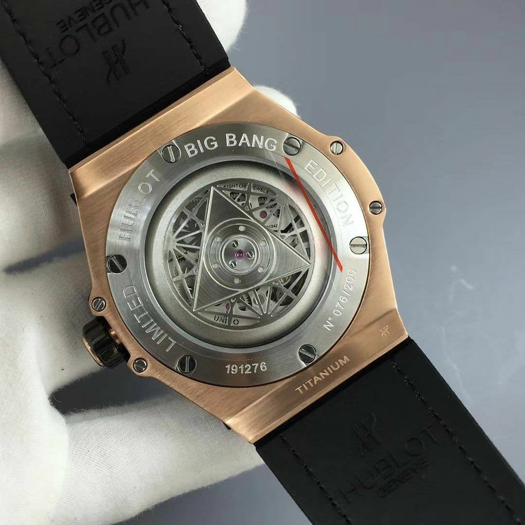 Big Bang Unico Sang Bleu Titanium HBF Skeleton Dial on Black Gummy Strap HUB1213 Big Bang Unico Sang Bleu Titanium HBF Skeleton Dial on Black Gummy Strap HUB1213