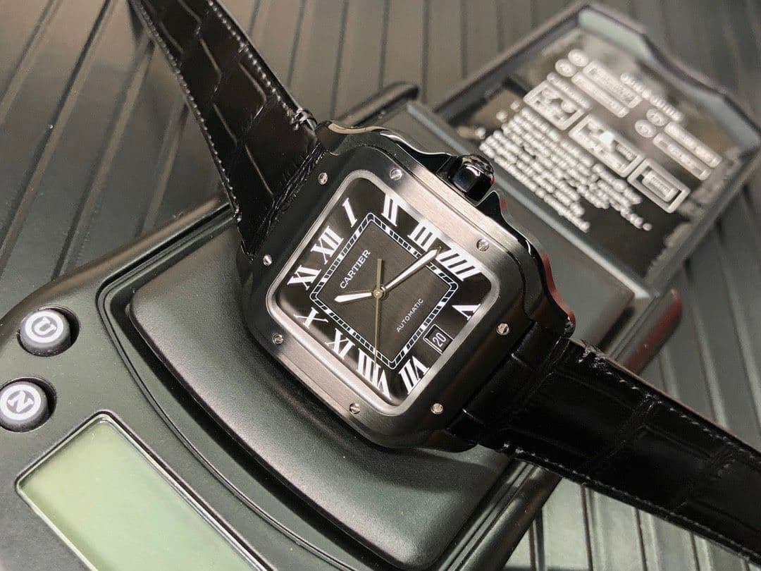 Santos de Cartier 40mm PVD GF 1:1 Best Edition White Dial on Leather Strap MIYOTA 9015 V2 Santos de Cartier 40mm PVD GF 1:1 Best Edition White Dial on Leather Strap MIYOTA 9015 V2