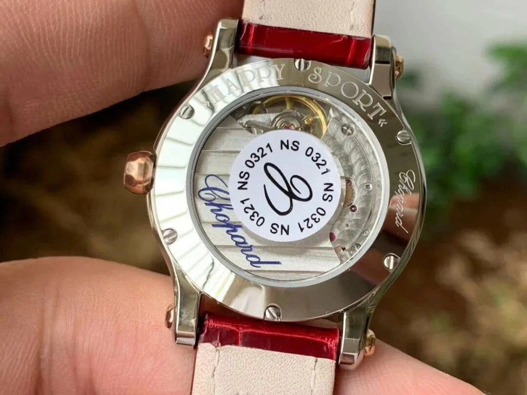 Happy Sport 36mm SS OXF 1:1 Best Edition Pink Dial Diamonds RG Bezel on Red Leather Strap A2892 Happy Sport 36mm SS OXF 1:1 Best Edition Pink Dial Diamonds RG Bezel on Red Leather Strap A2892