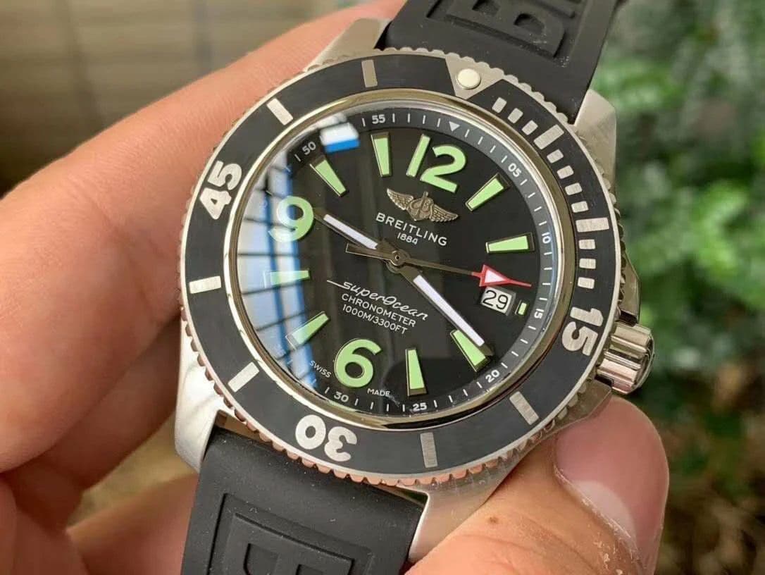 Superocean Automatic 44 TF 1:1 Best Edition Black Dial Black Bezel on Black Rubber Strap A2824 Superocean Automatic 44 TF 1:1 Best Edition Black Dial Black Bezel on Black Rubber Strap A2824