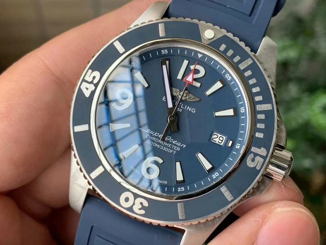Superocean Automatic 44 TF 1:1 Best Edition Blue Dial Blue Bezel on Blue Rubber Strap A2824 Superocean Automatic 44 TF 1:1 Best Edition Blue Dial Blue Bezel on Blue Rubber Strap A2824