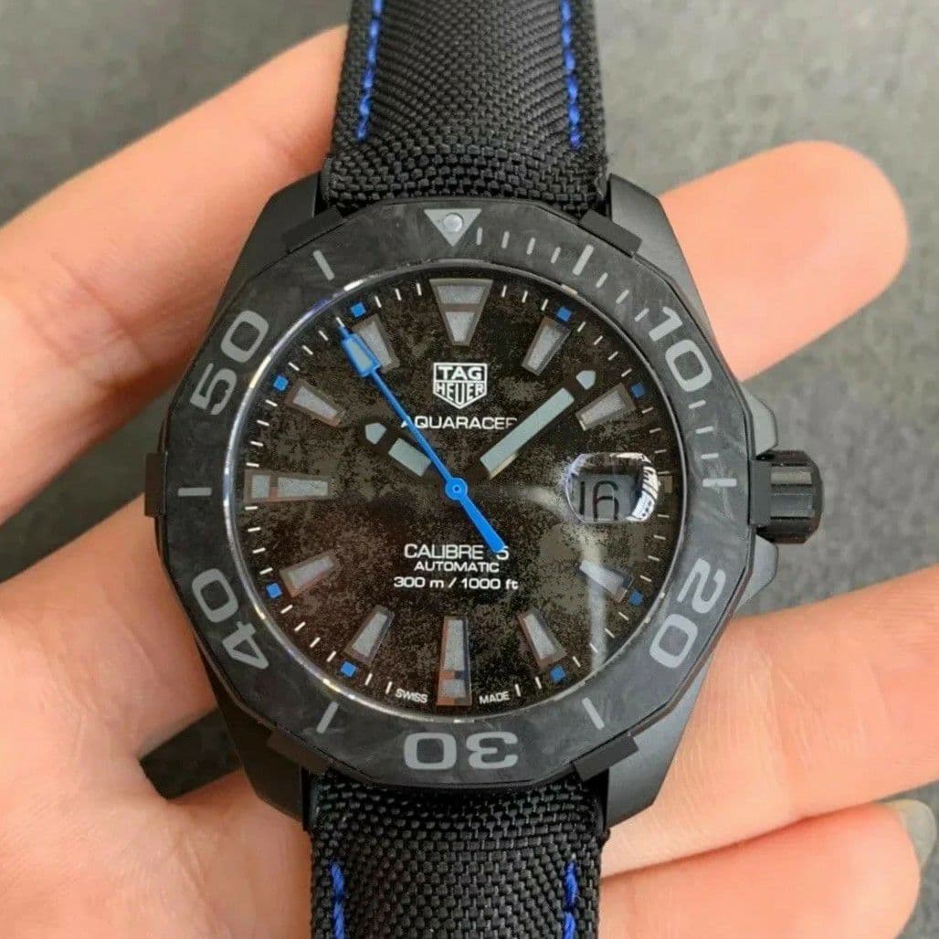 Aquaracer Calibre 5 Blue Carbon TBF 1:1 Best Edition Carbon Dial on Nylon Strap A2824 Aquaracer Calibre 5 Blue Carbon TBF 1:1 Best Edition Carbon Dial on Nylon Strap A2824