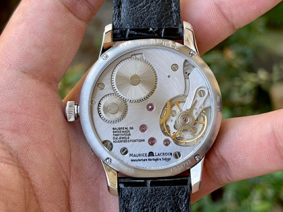 Masterpiece Square Wheel SS Gray Dial on Black Leather Strap A6498 V3