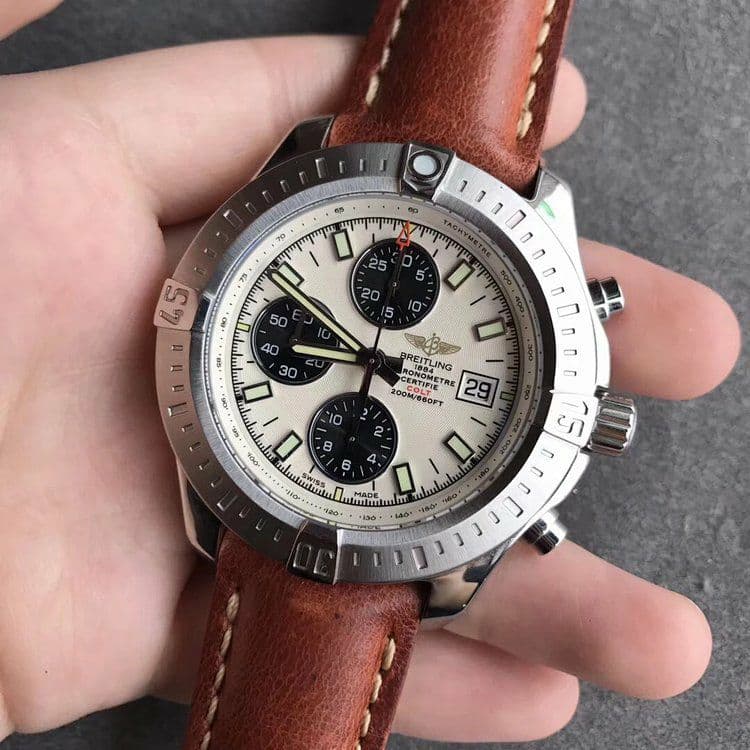 Colt Chronograph 44mm PVD WhiteTextured Dial on Leather Strap A7750 Colt Chronograph 44mm PVD WhiteTextured Dial on Leather Strap A7750