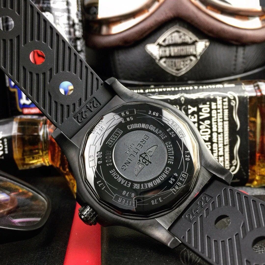 Breitling Avenger Black Dial on Black Rubber Strap
