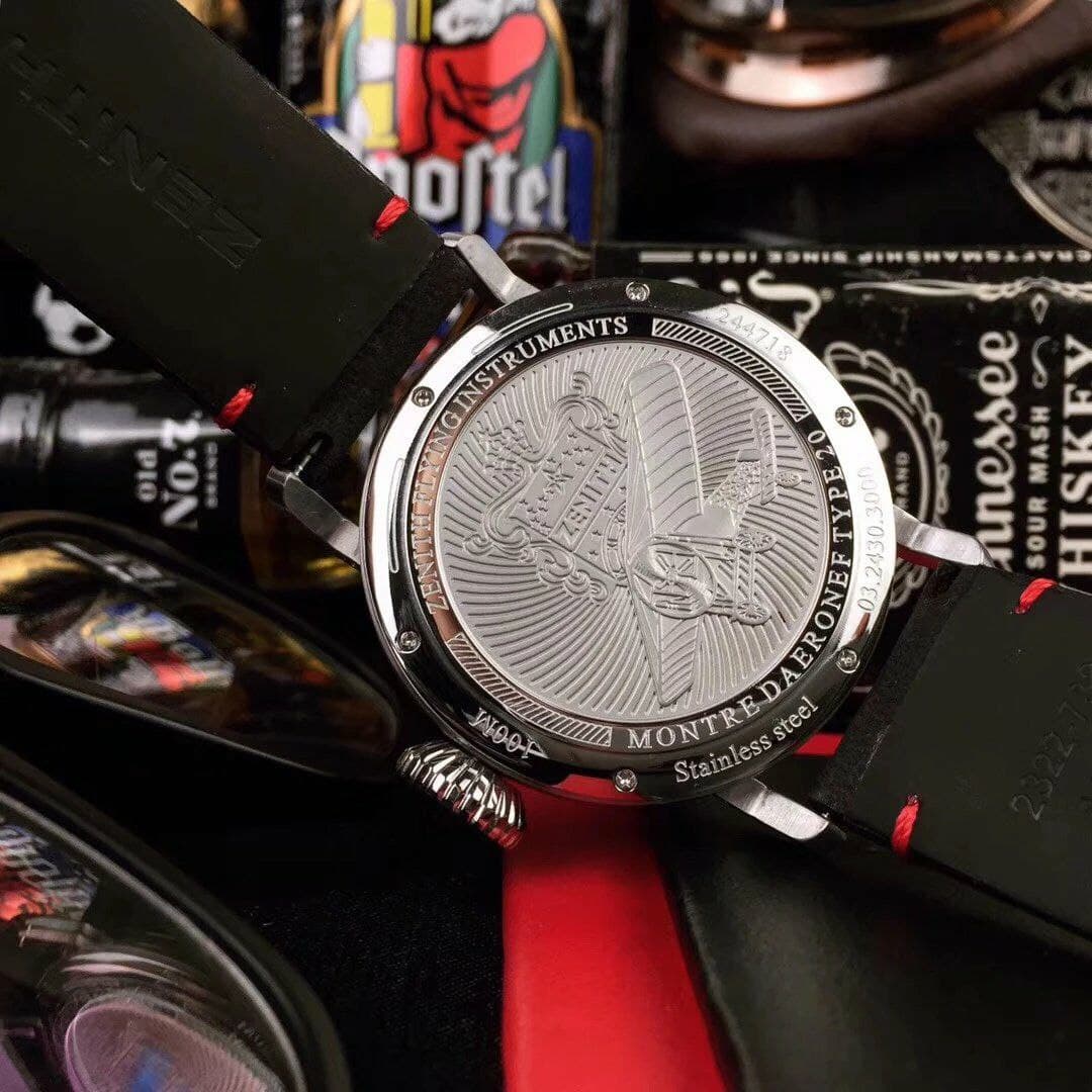 Zenith Pilot Silver Case Black Dial