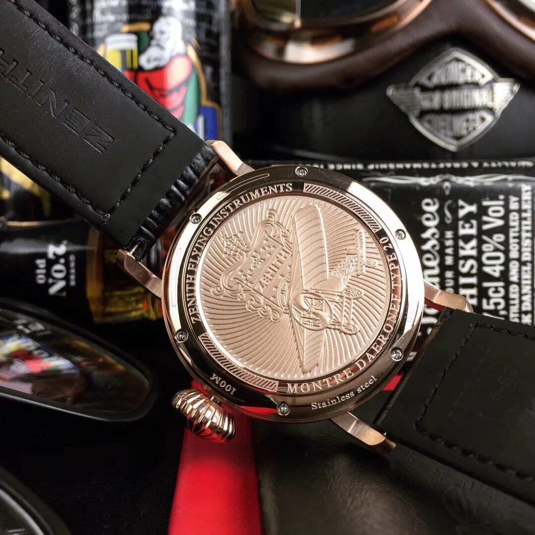 Zenith Pilot Gold Case Black Dial Chrono