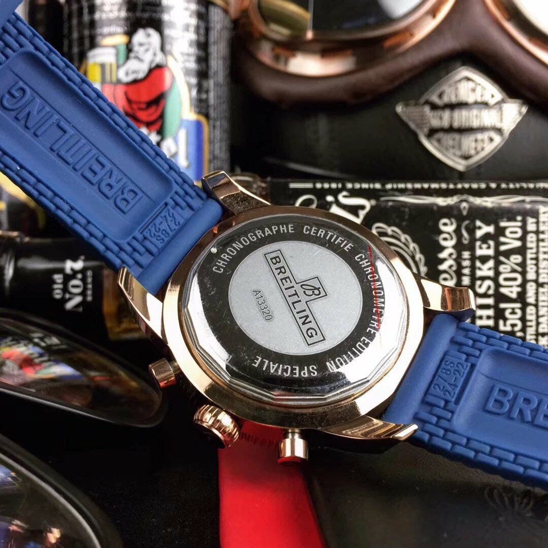 Breitling Superocean Blue Dial on Blue Rubber Strap