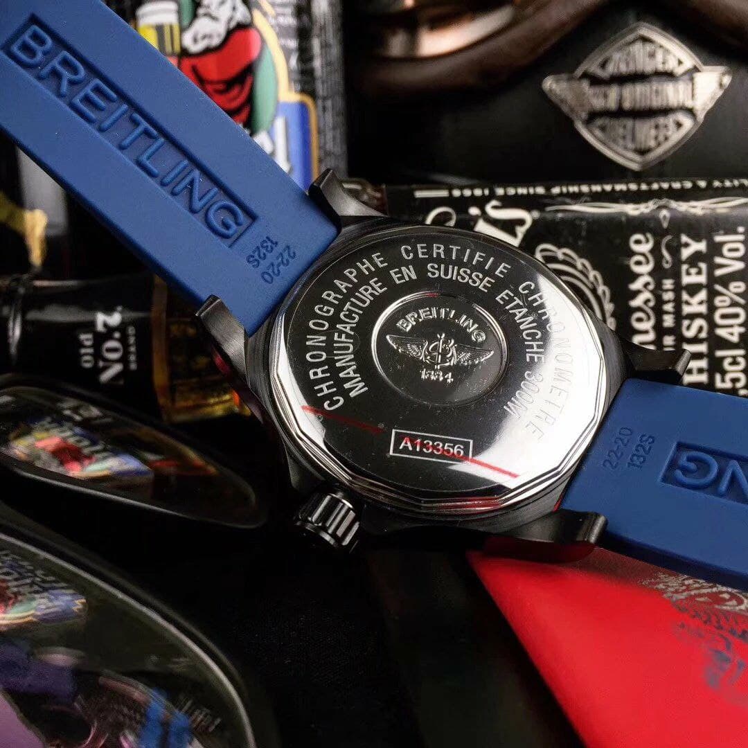 Breitling Colt Skyracer Blue Dial on Blue Rubber Strap