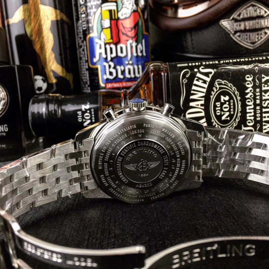 Breitling Navitimer Black Dial on SS Strap