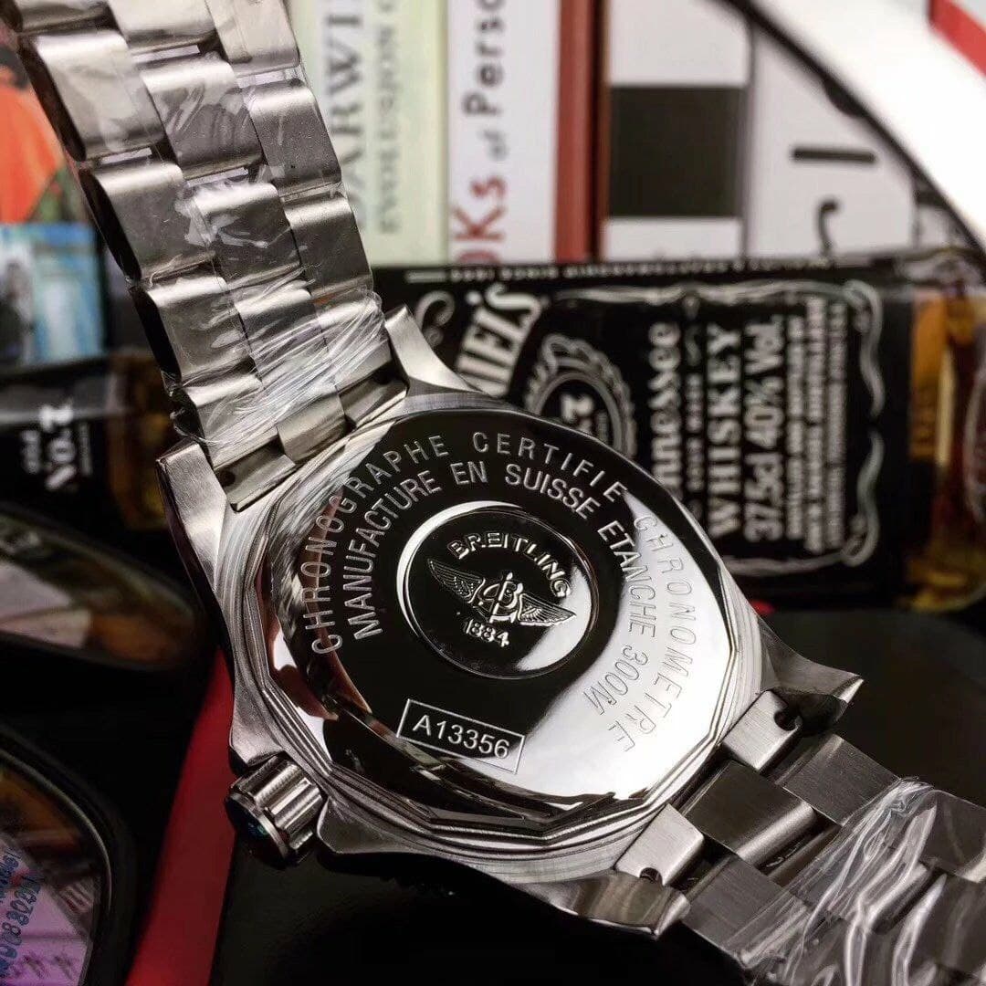Breitling Superocean Black Dial on SS Strap