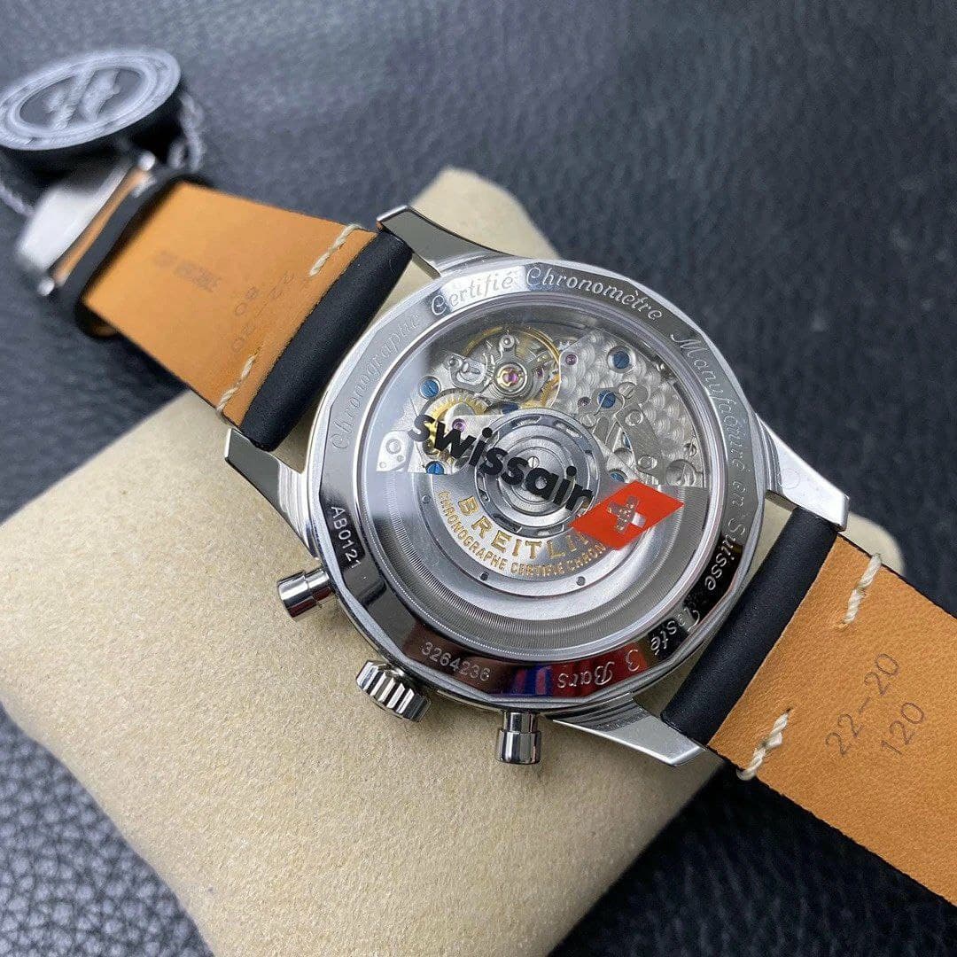 Navitimer B01 Chronograph 43 TWA Editioin SS OXF Black Dial Steel Markers on Black Leather Strap Navitimer B01 Chronograph 43 TWA Editioin SS OXF Black Dial Steel Markers on Black Leather Strap