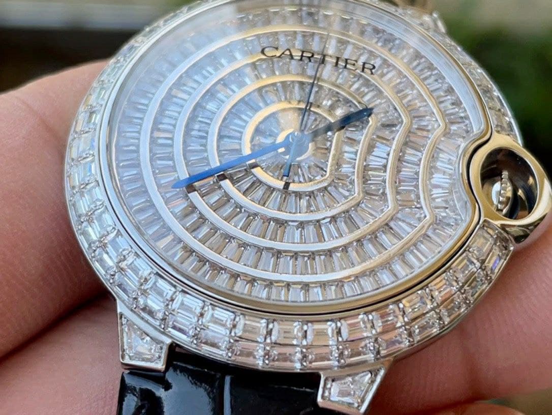 Cartier Ballon Gold Case Diamond 42mm Diam SS/LS
