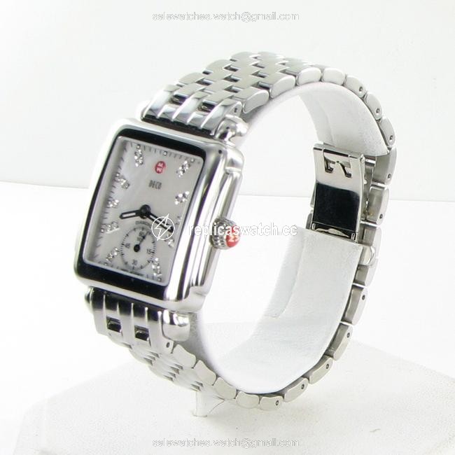 Michele Silver Deco 16 Mww06v000002 Diamond Mother Of Pearl Dial Watch Michele Silver Deco 16 Mww06v000002 Diamond Mother Of Pearl Dial Watch