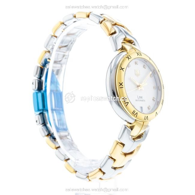 TAG Heuer Silver Guilloche Link Wat2350.bb0957 34mm Ladies Watch TAG Heuer Silver Guilloche Link Wat2350.bb0957 34mm Ladies Watch
