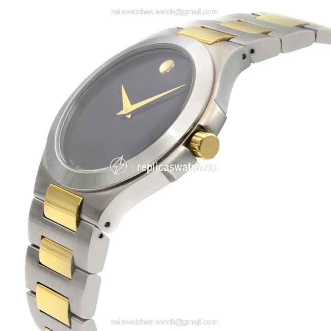 Movado Black Museum Two Tone Steel Dial Quartz Mens 0606181 Watch Movado Black Museum Two Tone Steel Dial Quartz Mens 0606181 Watch